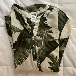 “Tropical” Zara Linen Shirt